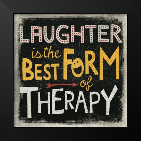 Laughter Black Modern Wood Framed Art Print by Mollie B.