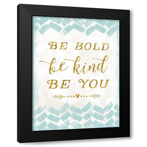 Be Kind Black Modern Wood Framed Art Print with Double Matting by Mollie B.