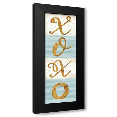 XOXO Black Modern Wood Framed Art Print by Mollie B.