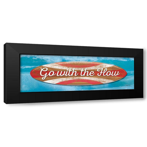 Go With the Flow Black Modern Wood Framed Art Print with Double Matting by Mollie B.