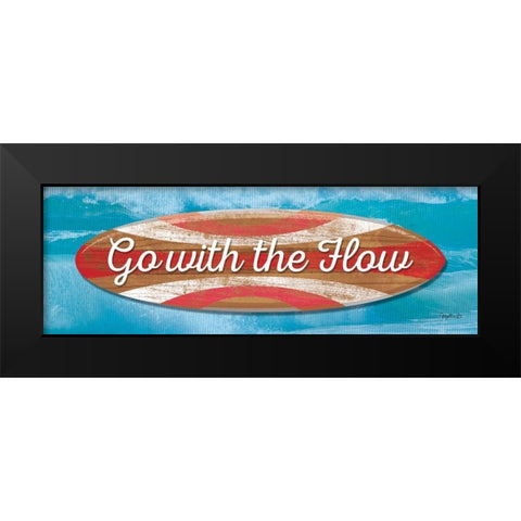 Go With the Flow Black Modern Wood Framed Art Print by Mollie B.