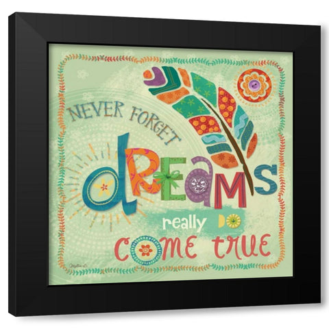 Dreams Come True Black Modern Wood Framed Art Print by Mollie B.