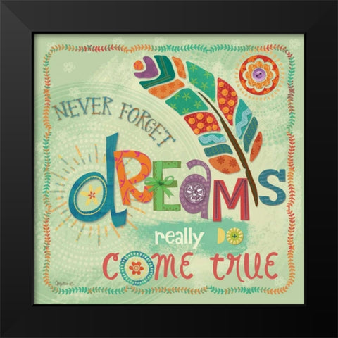 Dreams Come True Black Modern Wood Framed Art Print by Mollie B.