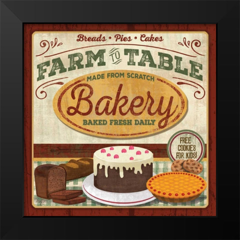 Farm to Table Bakery Black Modern Wood Framed Art Print by Mollie B.