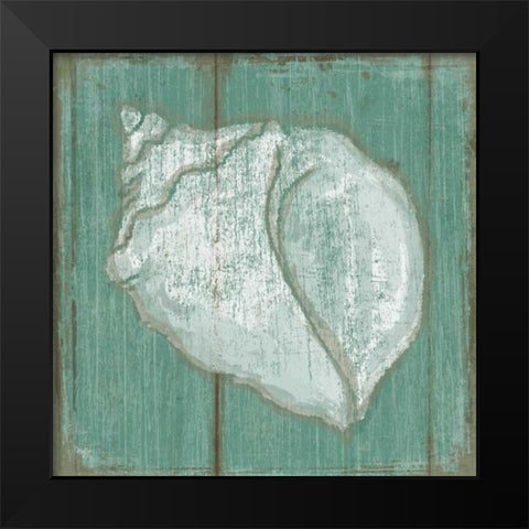 Seashell Black Modern Wood Framed Art Print by Mollie B.