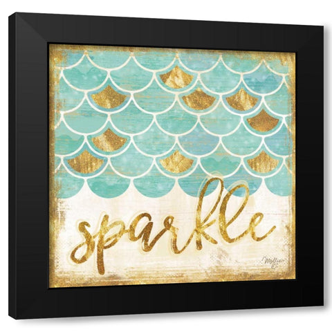 Sparkle Black Modern Wood Framed Art Print with Double Matting by Mollie B.