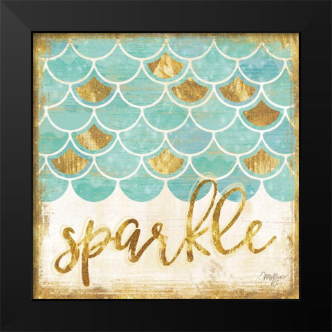 Sparkle Black Modern Wood Framed Art Print by Mollie B.