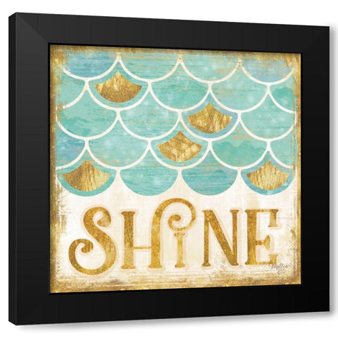 Shine Black Modern Wood Framed Art Print by Mollie B.