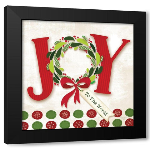 Joy to the World Black Modern Wood Framed Art Print with Double Matting by Mollie B.