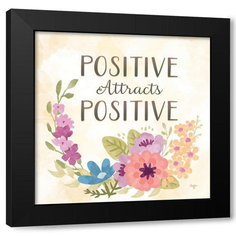 Positive Attracts Positive Black Modern Wood Framed Art Print with Double Matting by Mollie B.