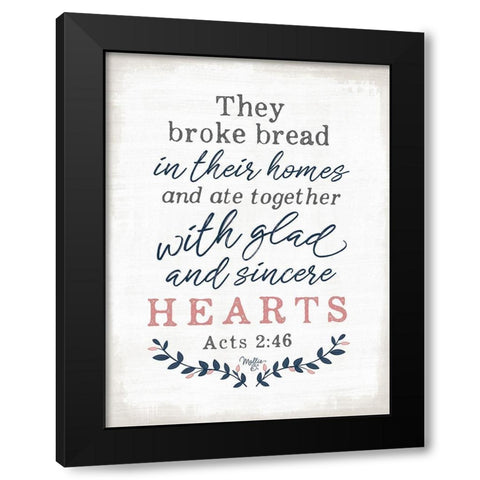 Glad and Sincere Hearts Black Modern Wood Framed Art Print with Double Matting by Mollie B.