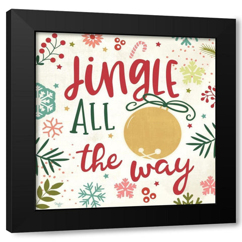 Jingle All the Way Black Modern Wood Framed Art Print with Double Matting by Mollie B.
