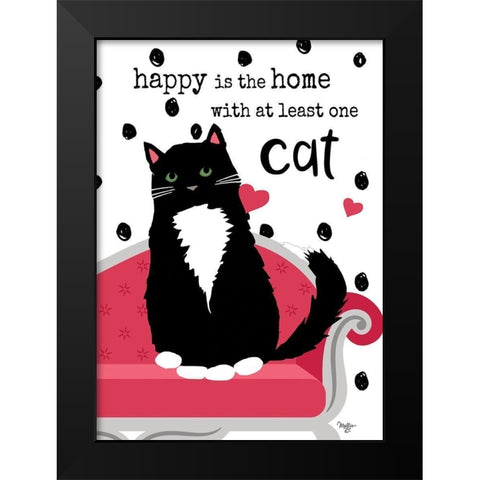 At Least One Cat Black Modern Wood Framed Art Print by Mollie B.
