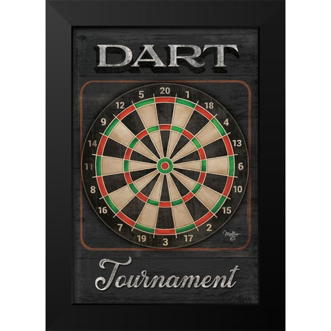 Dart Tournament   Black Modern Wood Framed Art Print by Mollie B.