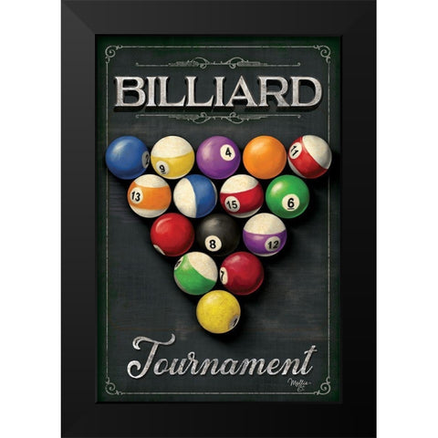 Billiards Tournament    Black Modern Wood Framed Art Print by Mollie B.
