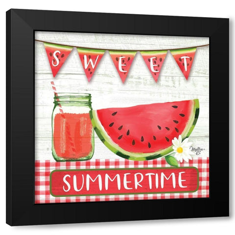 Sweet Summertime Black Modern Wood Framed Art Print by Mollie B.
