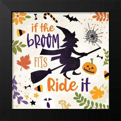 If the Broom Fits Black Modern Wood Framed Art Print by Mollie B.