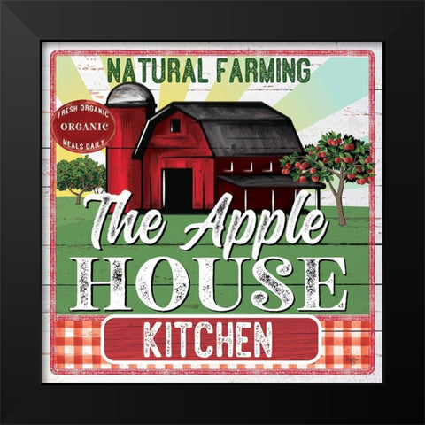 The Apple House Kitchen Black Modern Wood Framed Art Print by Mollie B.