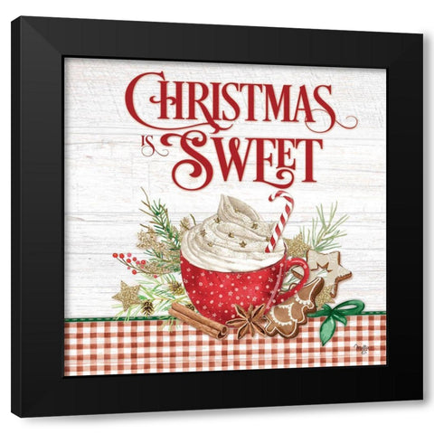 Christmas is Sweet Black Modern Wood Framed Art Print by Mollie B.