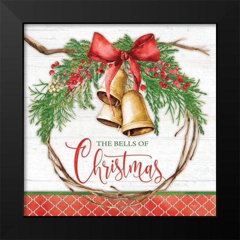 The Bells of Christmas Black Modern Wood Framed Art Print by Mollie B.