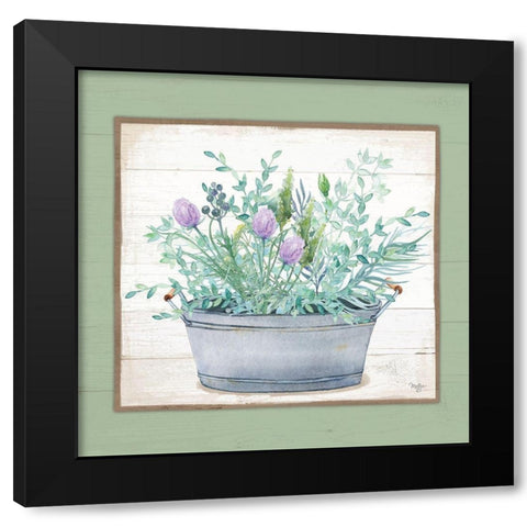 Pot of Herbs I Black Modern Wood Framed Art Print with Double Matting by Mollie B.