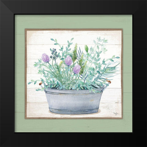 Pot of Herbs I Black Modern Wood Framed Art Print by Mollie B.