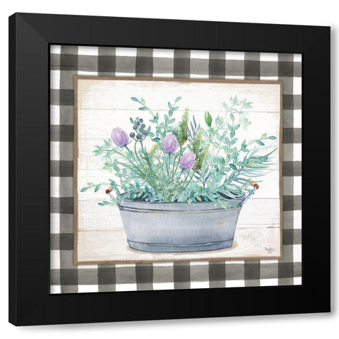 Potted Herbs I   Black Modern Wood Framed Art Print by Mollie B.