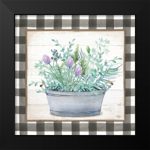 Potted Herbs I   Black Modern Wood Framed Art Print by Mollie B.