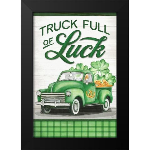 Truck Full of Luck Black Modern Wood Framed Art Print by Mollie B.