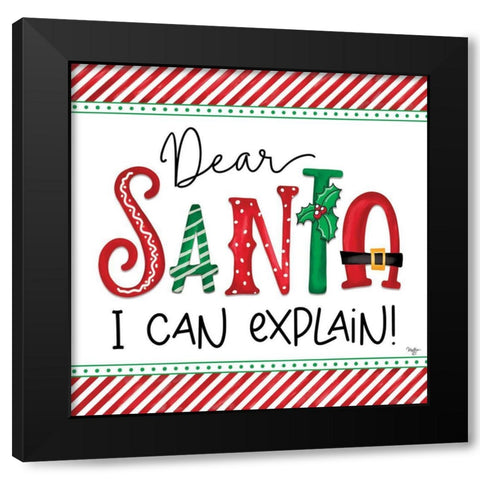 Dear Santa Black Modern Wood Framed Art Print with Double Matting by Mollie B.