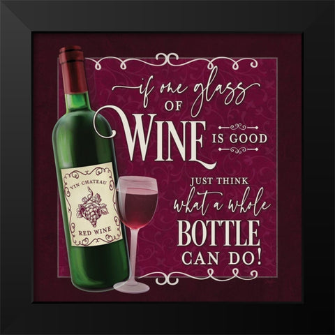 Whole Bottle Black Modern Wood Framed Art Print by Mollie B.