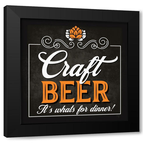 Craft Beer Black Modern Wood Framed Art Print with Double Matting by Mollie B.