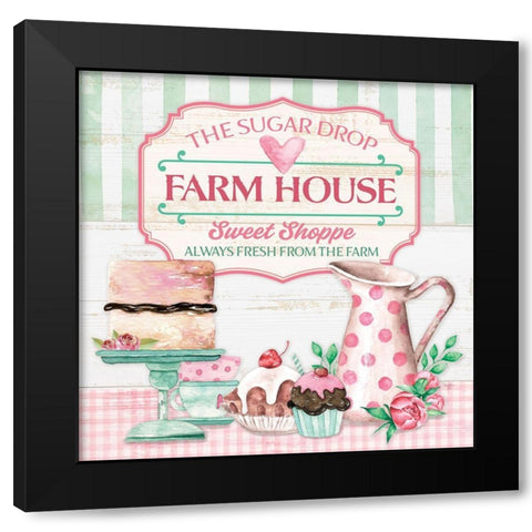 Sweet Shoppe Black Modern Wood Framed Art Print with Double Matting by Mollie B.