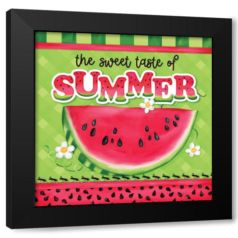 The Sweet Taste of Summer Black Modern Wood Framed Art Print by Mollie B.