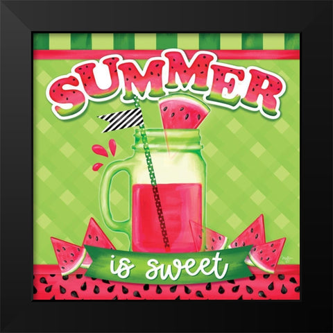 Summer is Sweet Black Modern Wood Framed Art Print by Mollie B.