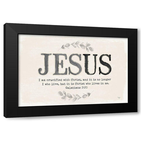 Jesus Black Modern Wood Framed Art Print by Mollie B.