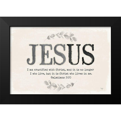 Jesus Black Modern Wood Framed Art Print by Mollie B.