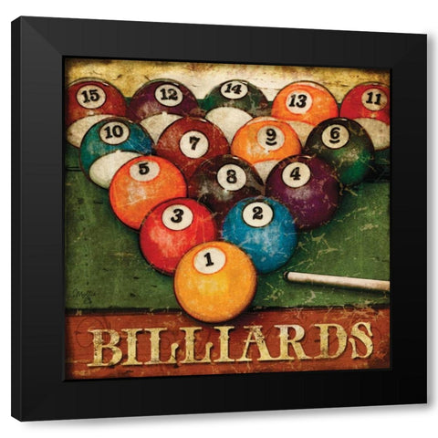 Billiards Black Modern Wood Framed Art Print with Double Matting by Mollie B.