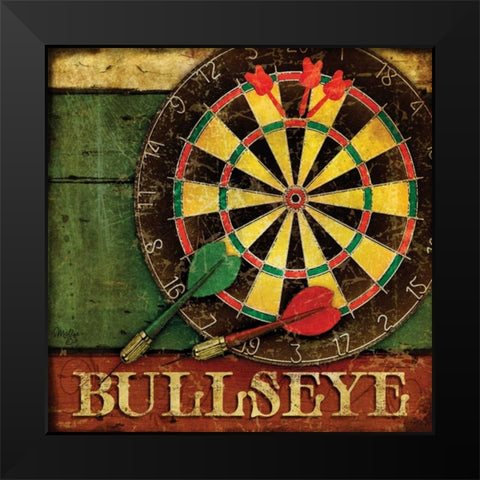 Bullseye Black Modern Wood Framed Art Print by Mollie B.