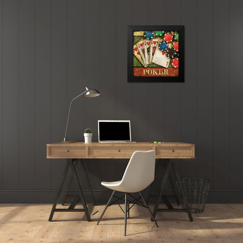 Poker Black Modern Wood Framed Art Print by Mollie B.