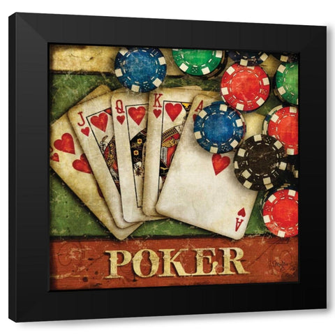 Poker Black Modern Wood Framed Art Print with Double Matting by Mollie B.