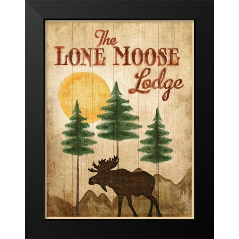 Lone Moose Black Modern Wood Framed Art Print by Mollie B.