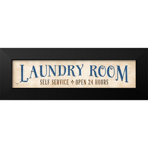 Laundry Room Black Modern Wood Framed Art Print by Mollie B.