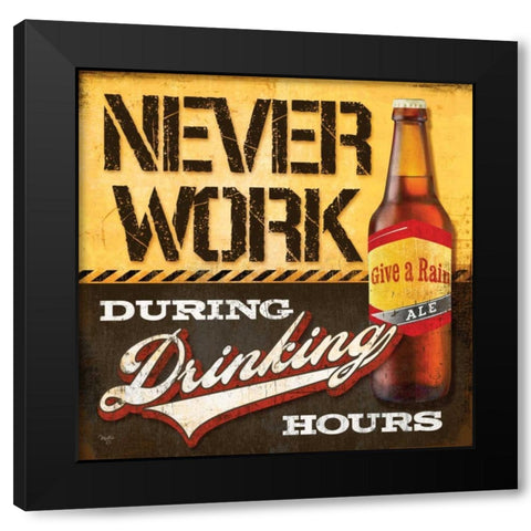 Drinking Hours Black Modern Wood Framed Art Print with Double Matting by Mollie B.