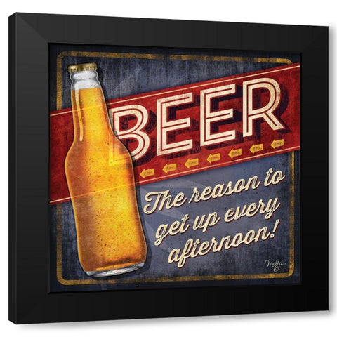 Beer Black Modern Wood Framed Art Print with Double Matting by Mollie B.