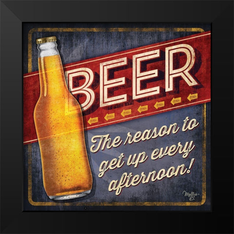 Beer Black Modern Wood Framed Art Print by Mollie B.