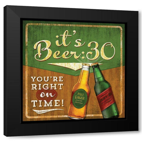 Beer 30 Black Modern Wood Framed Art Print with Double Matting by Mollie B.