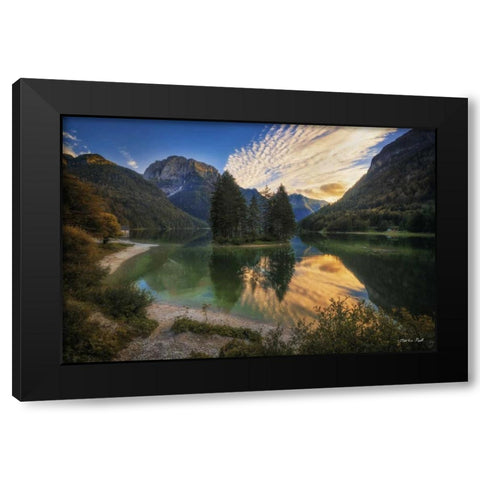 The Island Black Modern Wood Framed Art Print with Double Matting by Podt, Martin
