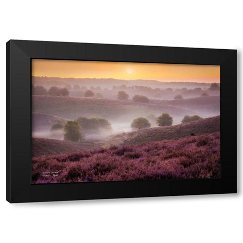 Sunrise Layers Black Modern Wood Framed Art Print with Double Matting by Podt, Martin