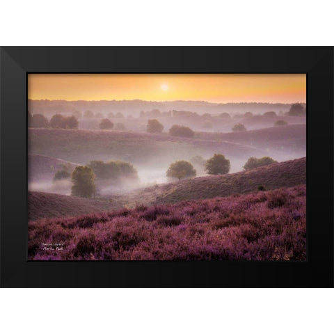 Sunrise Layers Black Modern Wood Framed Art Print by Podt, Martin